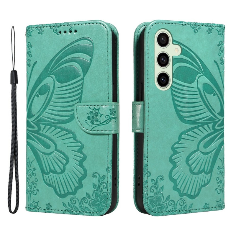 For Samsung Galaxy S24 FE Case Stand Wallet Phone Cover Butterfly Pattern