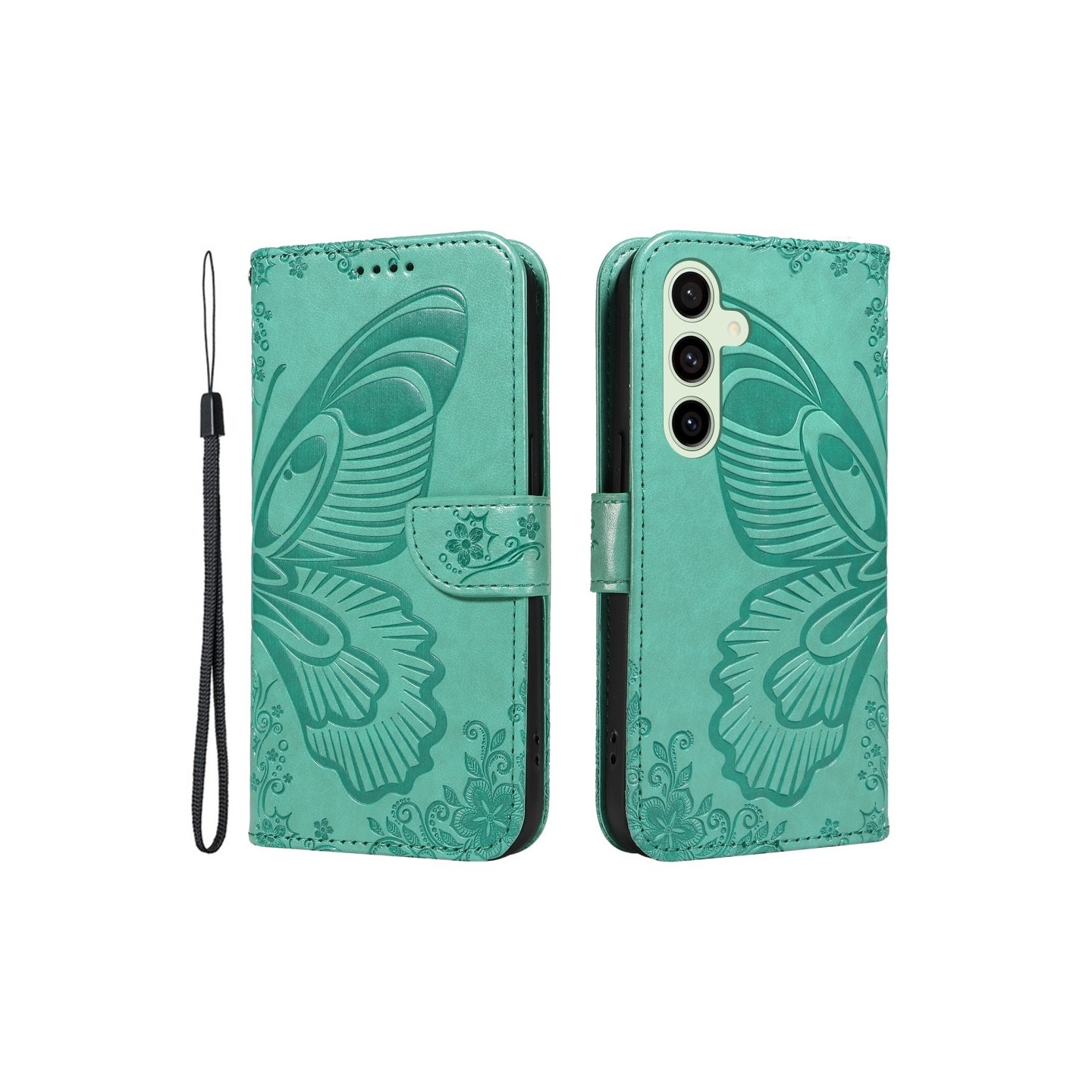 For Samsung Galaxy S24 FE Case Stand Wallet Phone Cover Butterfly Pattern