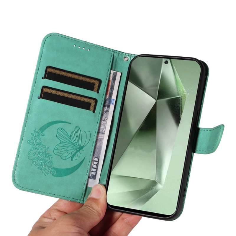 For Samsung Galaxy S24 FE Case Stand Wallet Phone Cover Butterfly Pattern