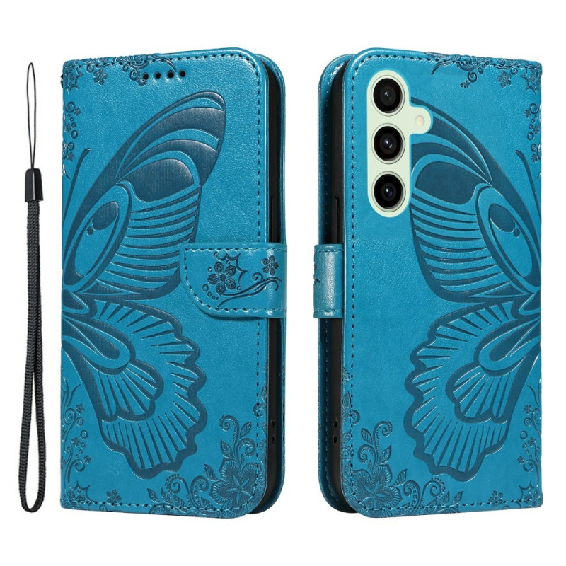 Samsung Galaxy S24 FE Kotelo Jalustallinen Lompakkokotelo Perhoskuvio