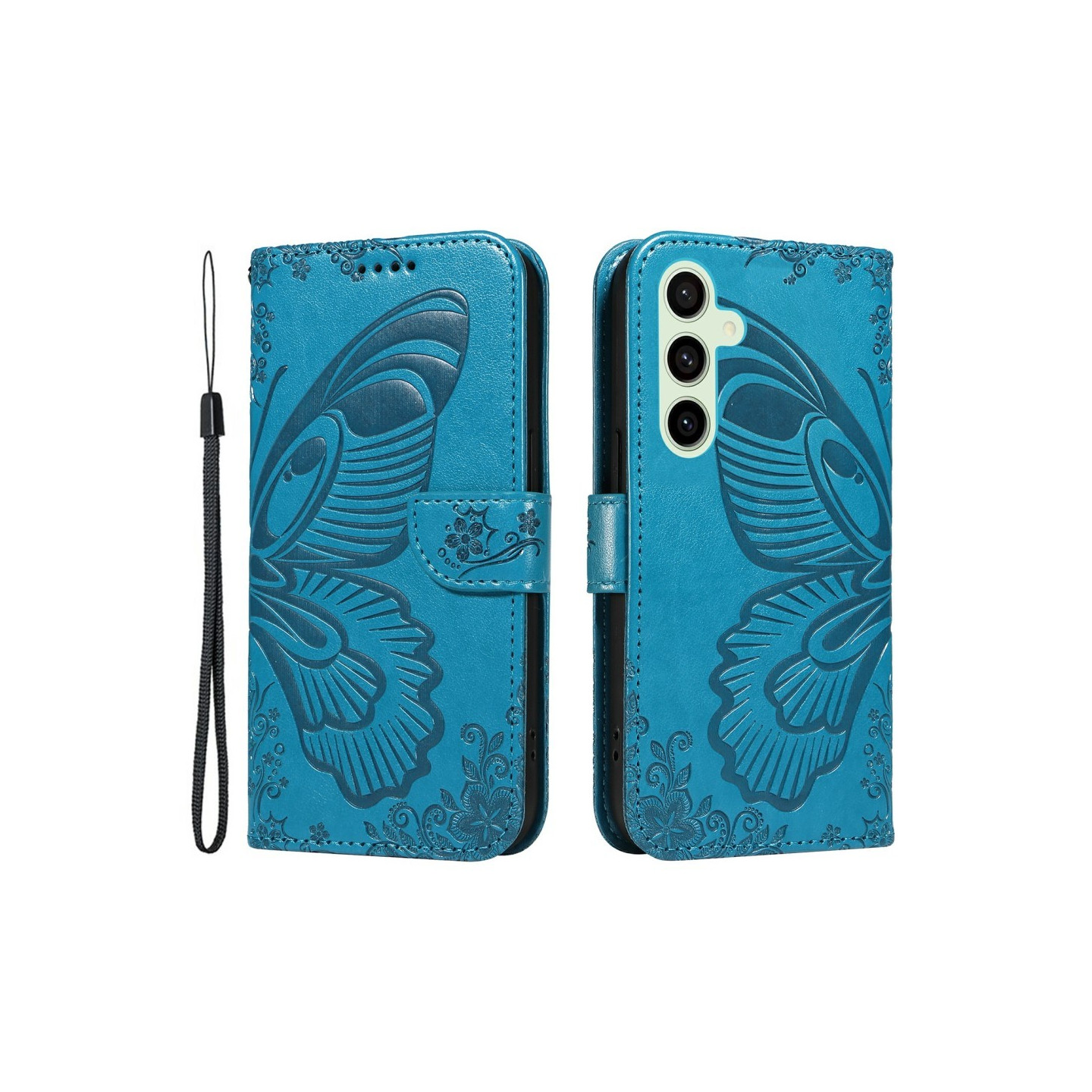 Samsung Galaxy S24 FE Kotelo Jalustallinen Lompakkokotelo Perhoskuvio