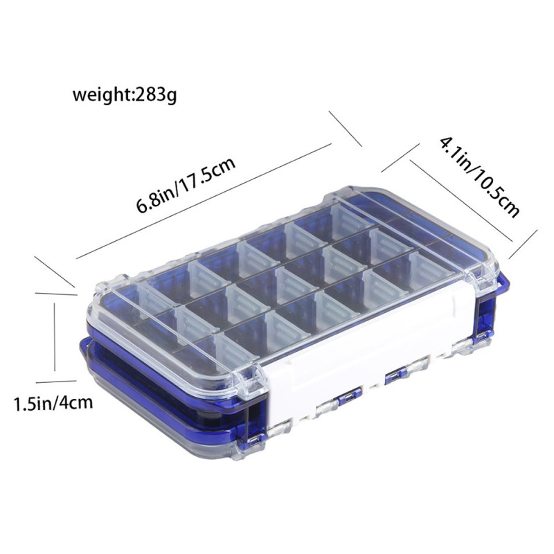 17,5x10,5x4cm förvaringslåda för fiskedrag fiske krok bete Dubbelsidig