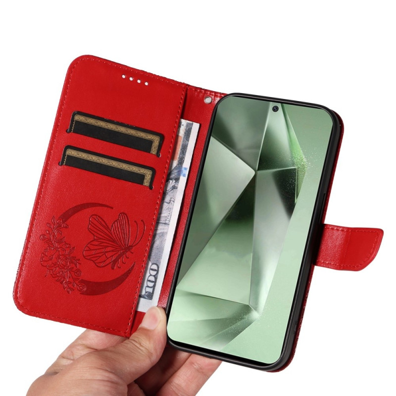 For Samsung Galaxy S24 FE Case Stand Wallet Phone Cover Butterfly Pattern