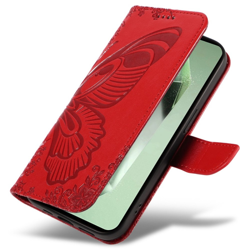 Til Samsung Galaxy S24 FE Etui Stand Tegnebog Etui Sommerfuglemønster