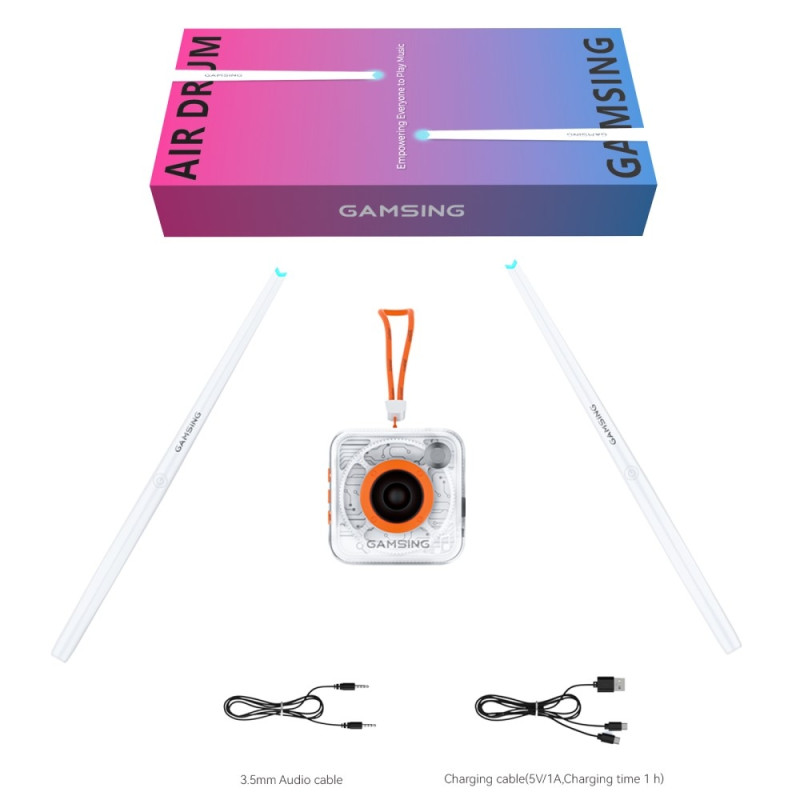 GAMSING Air - trommesæt med Bluetooth - højttalersticks Bærbart trommestik - legesæt