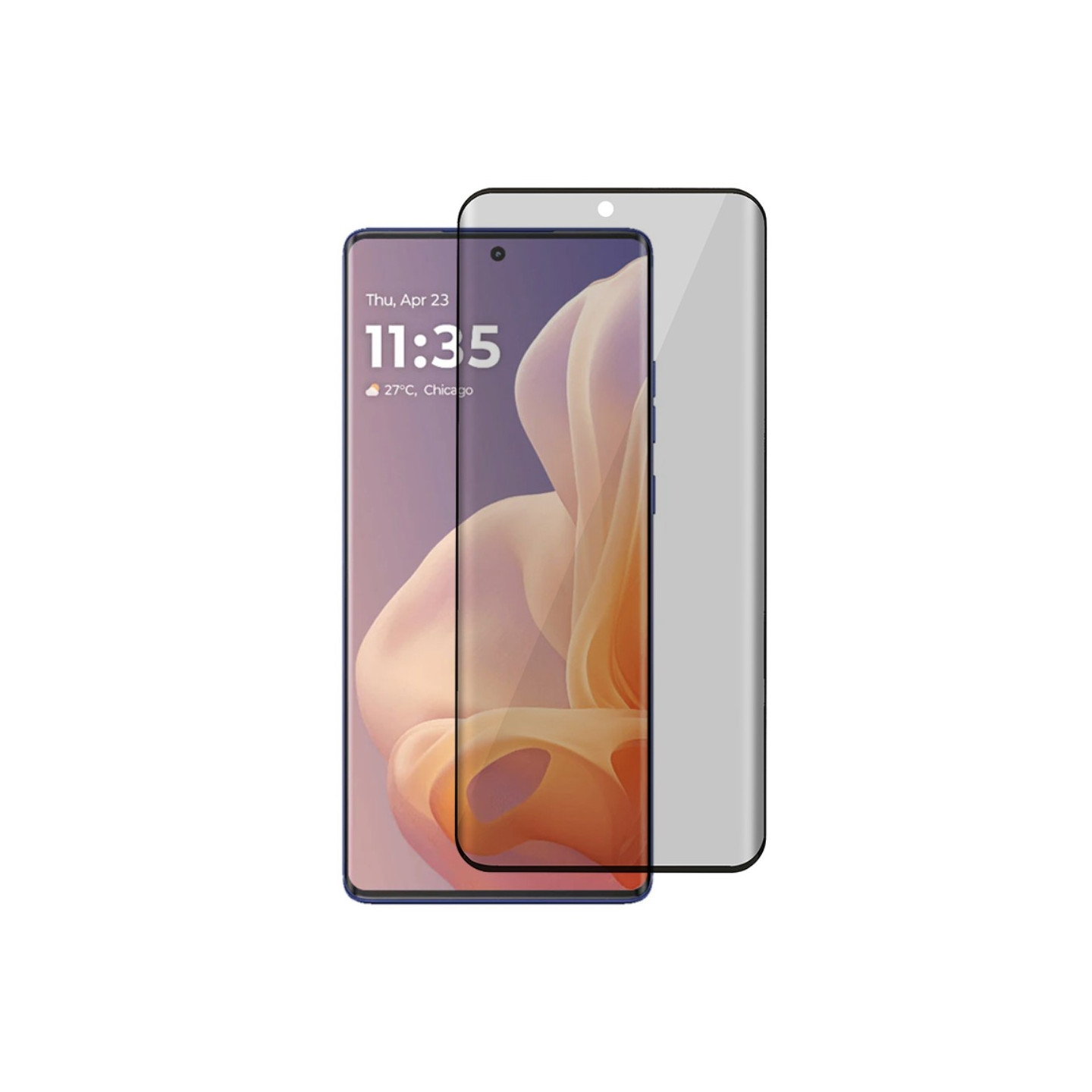 Motorola Moto G85 5G Anti - Spy Näytönsuoja Sivuliimattu Karkaistu Lasikalvo