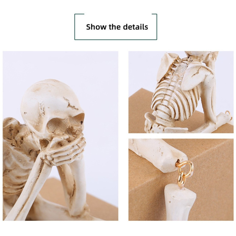 Halloween skelettfigur Spooky Skull Dekoration Fest Spökhus - See No Evil