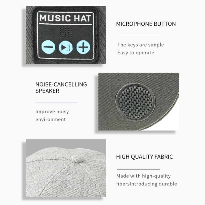 YX2 Hat Cap Trådløs Bluetooth - hovedtelefon Musikhøjttaler Smart Cap