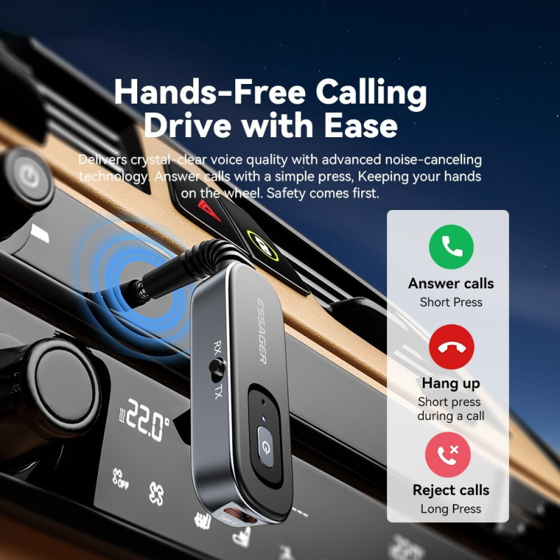 Car Stereo Bluetooth Transmitter Receiver 3.5mm Aux Adapter for Speaker Amplifier