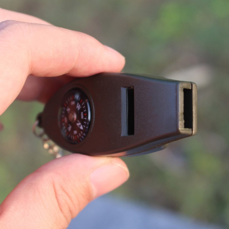 Multifunction 4 in 1 Whistle Magnifying glass Compass Thermometer