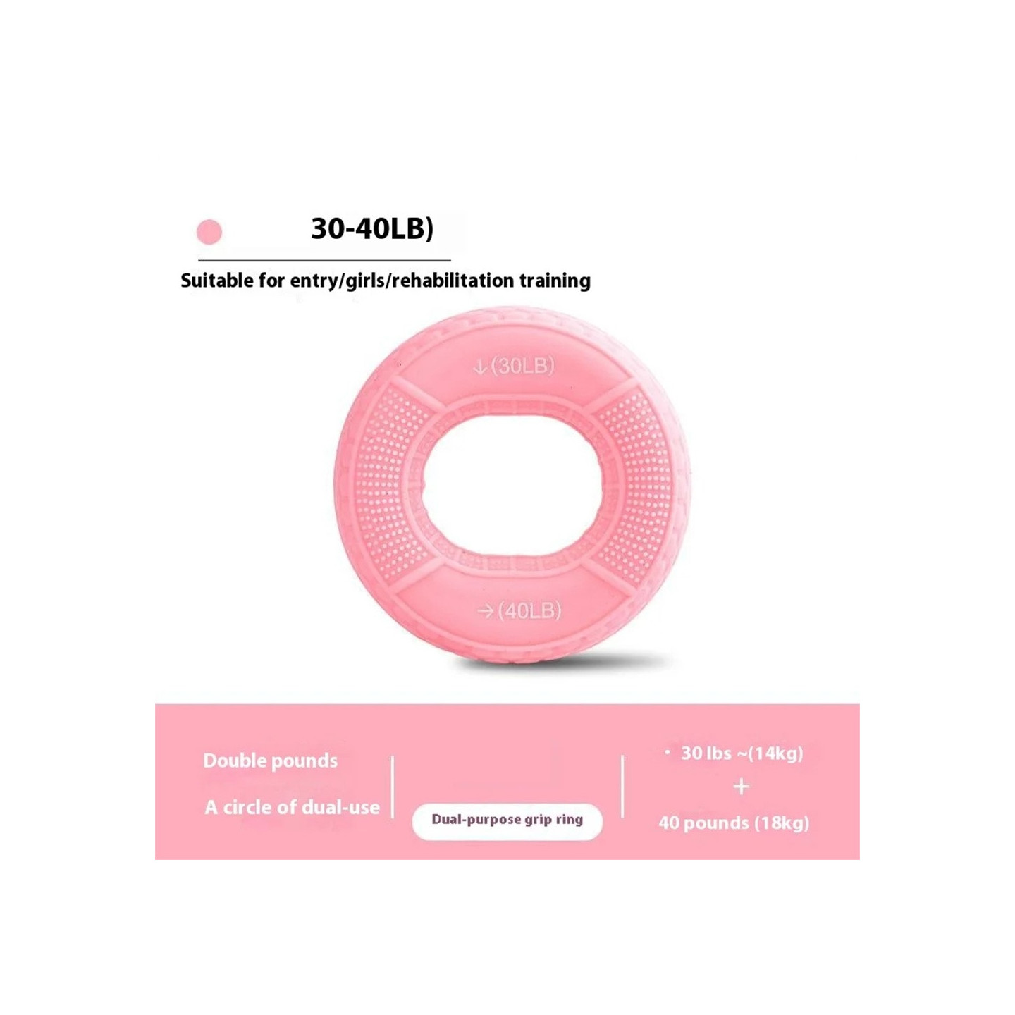 Håndgreb Forstærker Underarm Finger Trainer Håndledsmuskeltræner - 30 - 40lb Pink