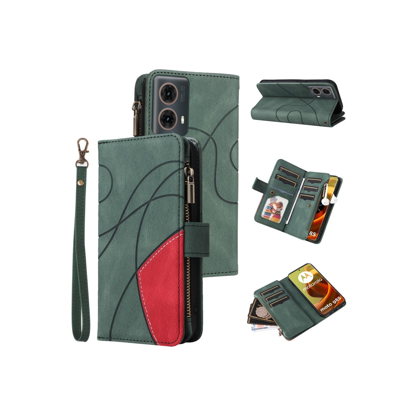 KS Plånboksfodral till Motorola Moto G85 - Grön