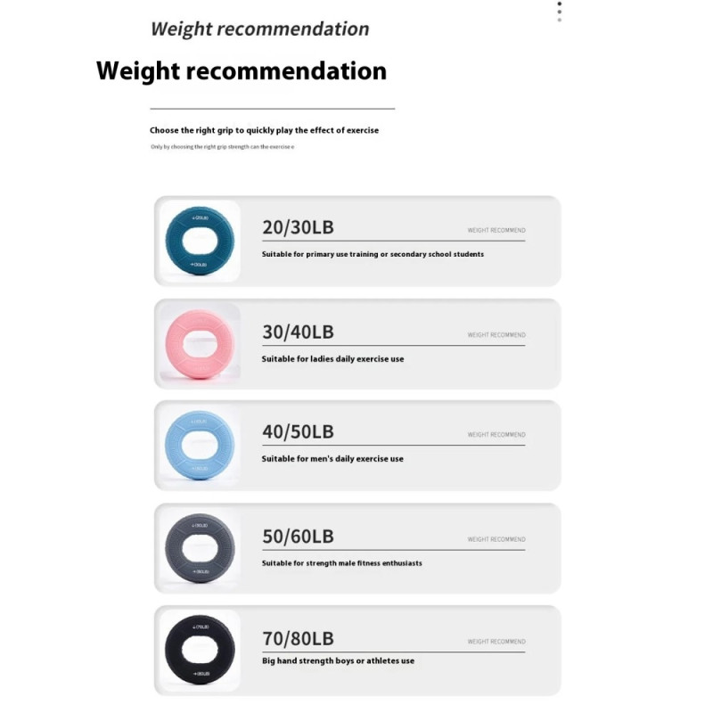 Käden otteen vahvistaja kyynärvarren sormi rannelihasten harjoittaja - 50 - 60 lb / harmaa