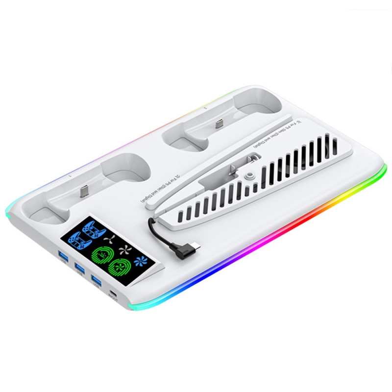 Charging station for Sony Playstation 5 PS5 Slim cooling station Dual Controller Charger