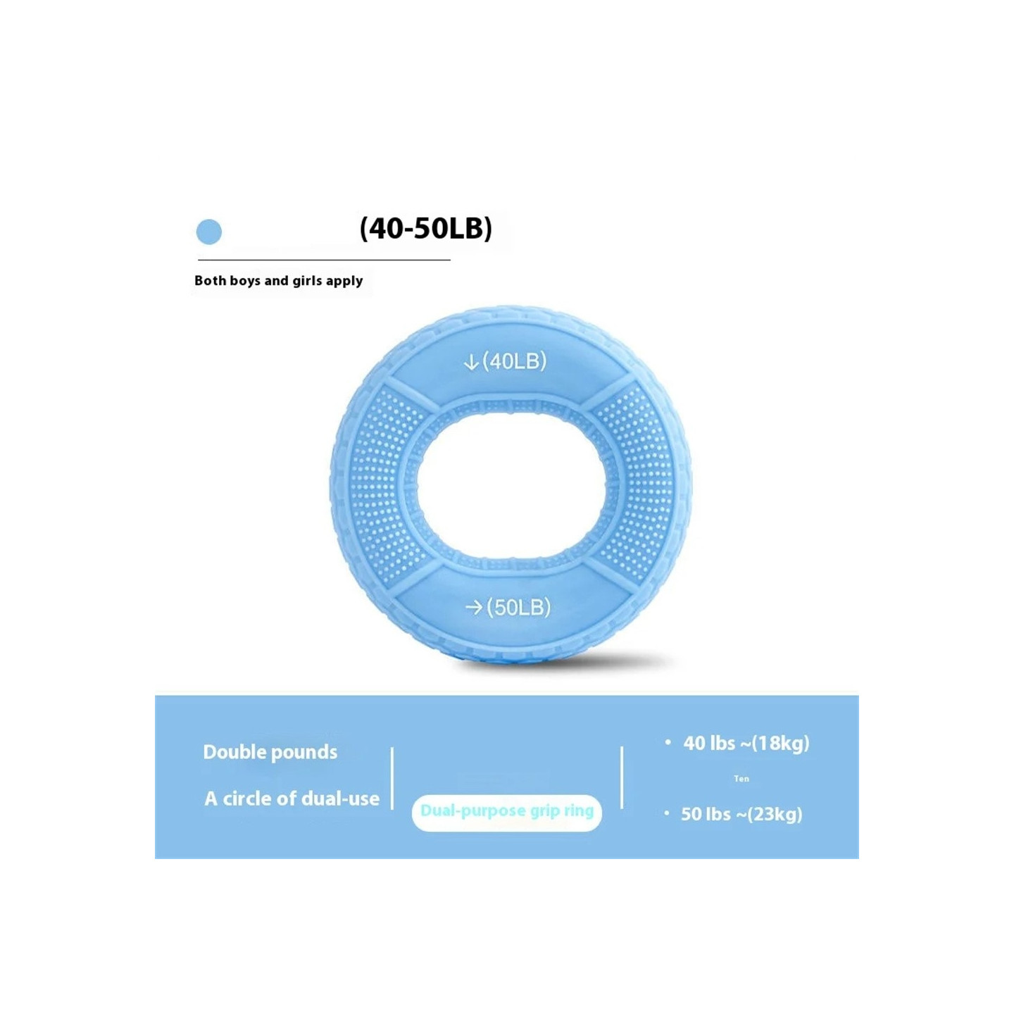 Handgreppsförstärkare Underarm Finger Handled Muskeltränar - 40 - 50lb / Blå