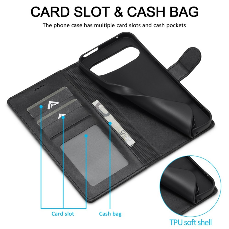 LC.IMEEKE Google Pixel 9 Pro XL Suojakuori Flip Cover - Musta