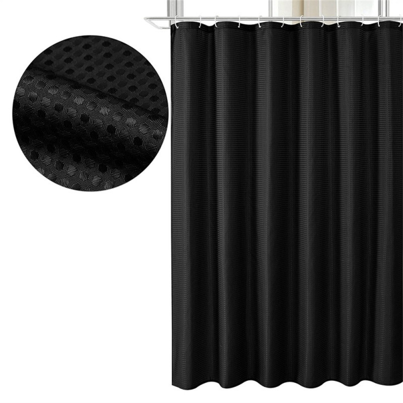 Shower curtain 180 x 200 cm black bathroom divider mold resistant bathroom moisture proof