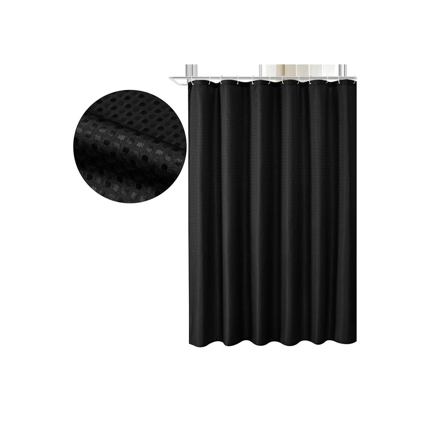 Shower curtain 180 x 200 cm black bathroom divider mold resistant bathroom moisture proof