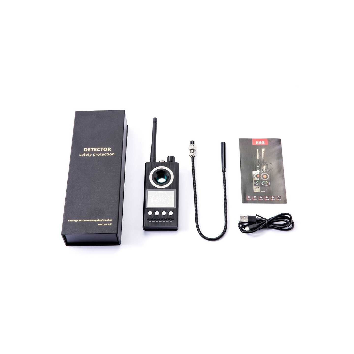 trådlös signaldetektor RF Bug Finder Anti - Spy Kameradetektor GPS Tracker Locator uppgraderad version