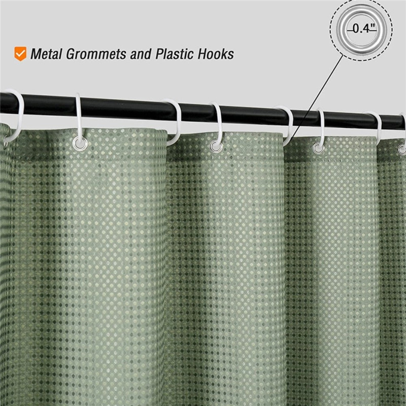 Bruseforhæng 180 x 200 cm sort badeværelsesdeler skimmelsvampbestandig fugttæt badeværelse