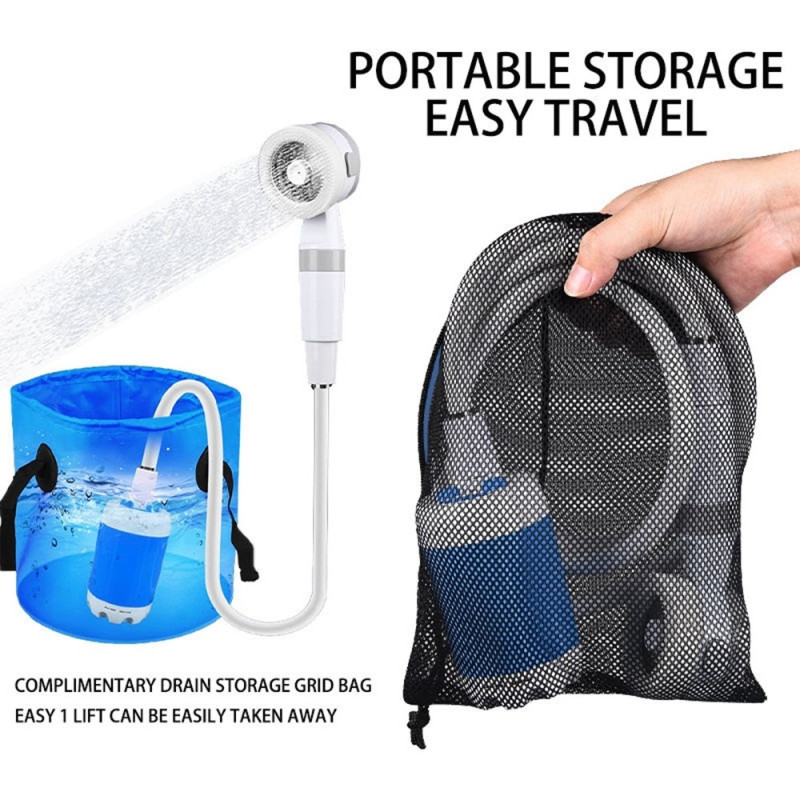 4000mAh electric shower camping portable shower head pump outdoor hiking travel