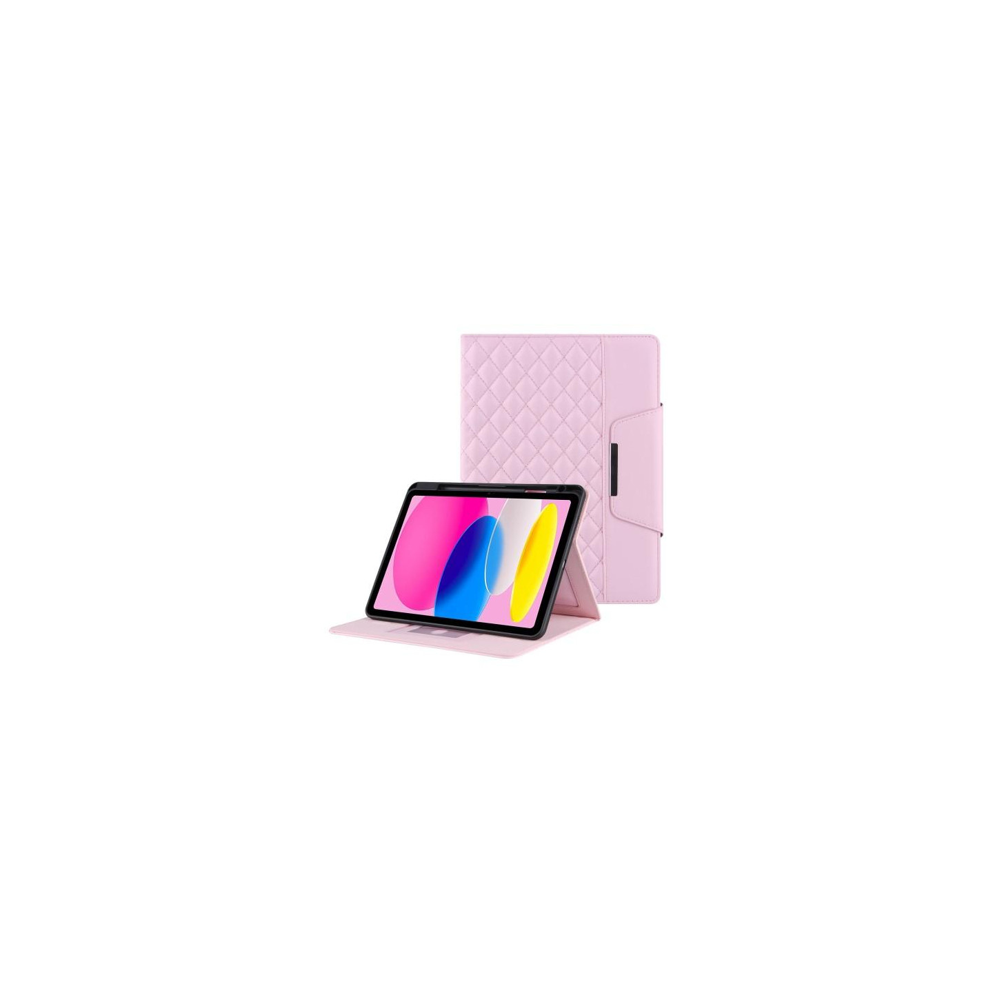 For iPad 10.9 2022 Gen 10 Embroidery Grids Tablet Cover