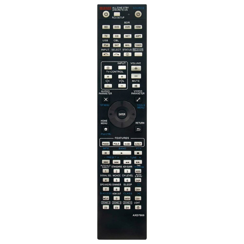 Remote Control Replacement for AXD7668 For Pioneer AV Receiver Stereo System