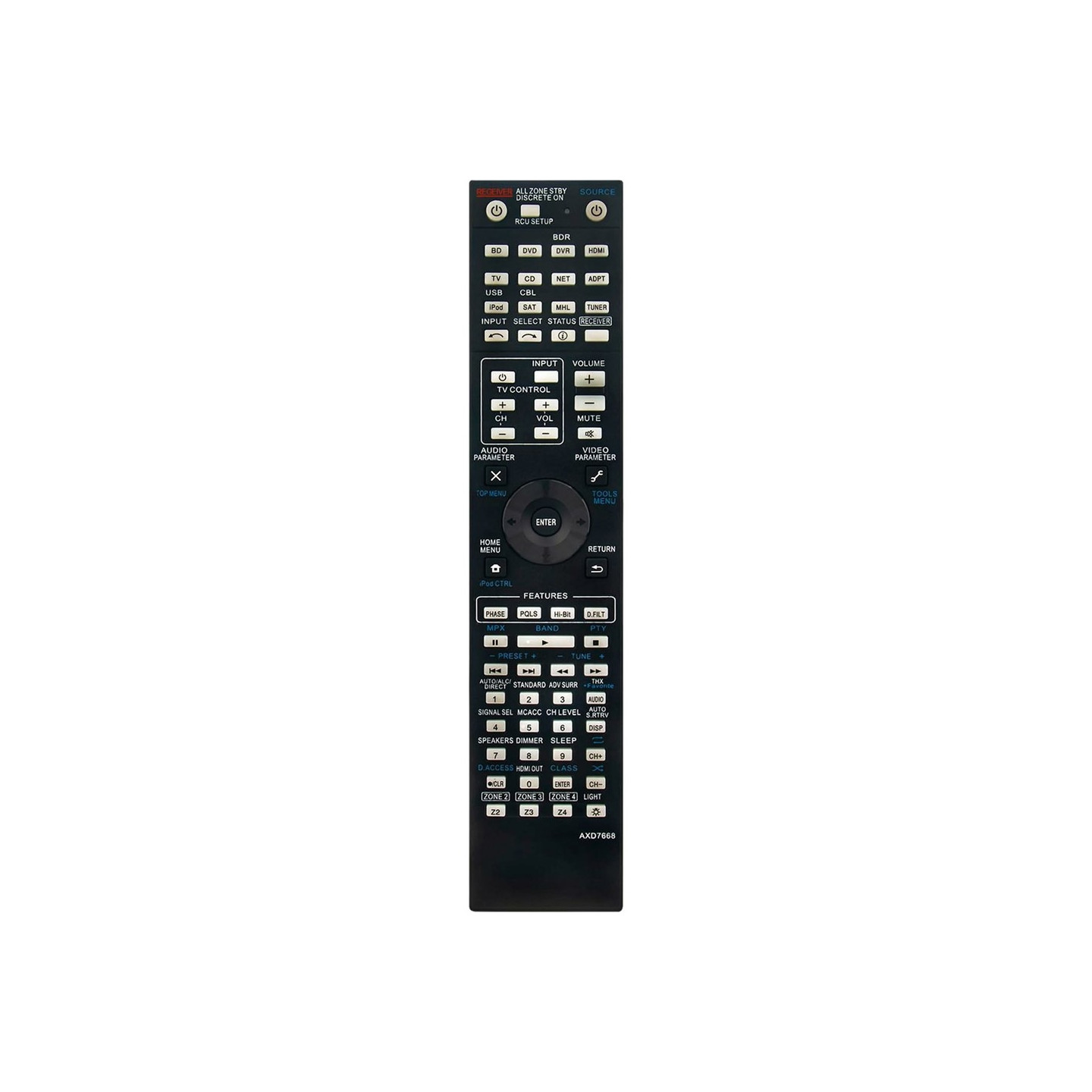 Remote Control Replacement for AXD7668 For Pioneer AV Receiver Stereo System