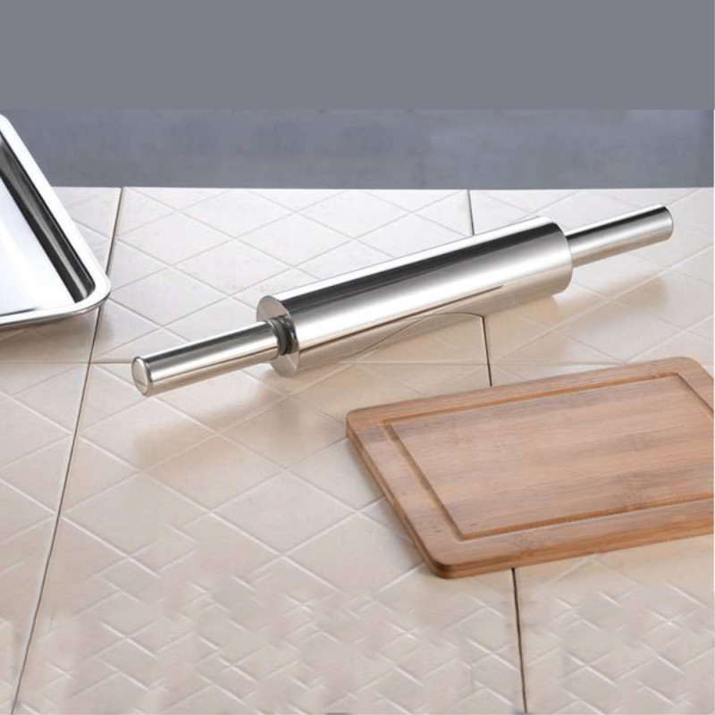 Stainless steel rolling pin Non - stick Pastry Dough Baking Kitchen - 38.3 cm