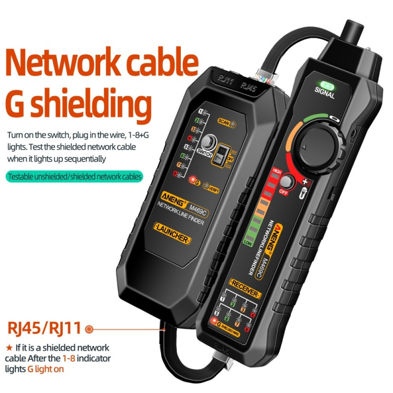 ANENG Netværkskabel Tester Netværk Ethernet Wire Tracker Kabelfinder