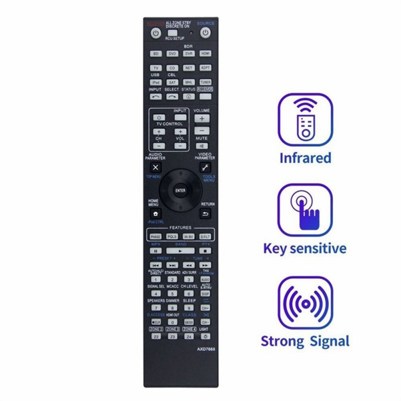 Remote Control Replacement for AXD7668 For Pioneer AV Receiver Stereo System