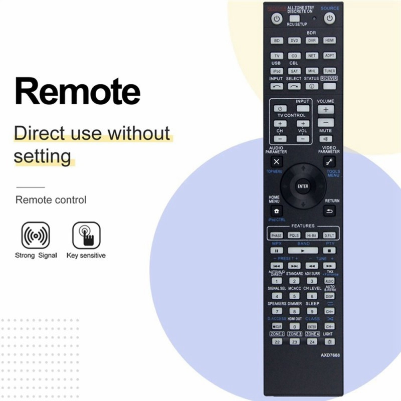 Fjernkontroll Utskiftning for AXD7668 for Pioneer AV-receiver Stereo System
