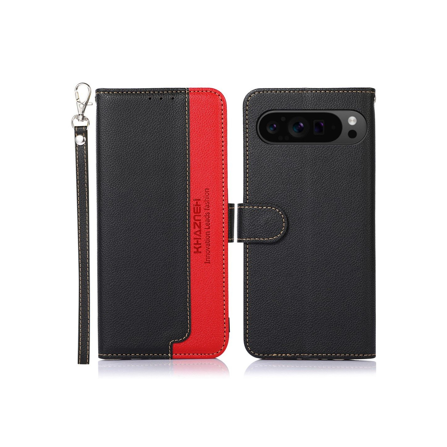 KHAZNEH Til Google Pixel 9 Pro XL Pung Etui Litchi Struktur Telefoncover