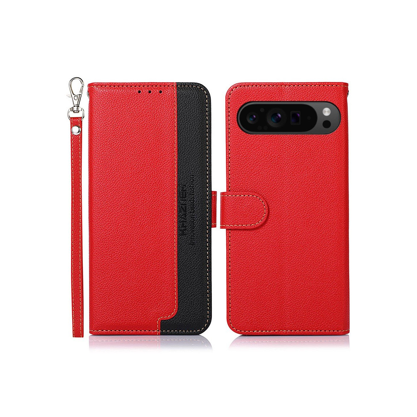 KHAZNEH Til Google Pixel 9 Pro XL Pung Etui Litchi Struktur Telefoncover