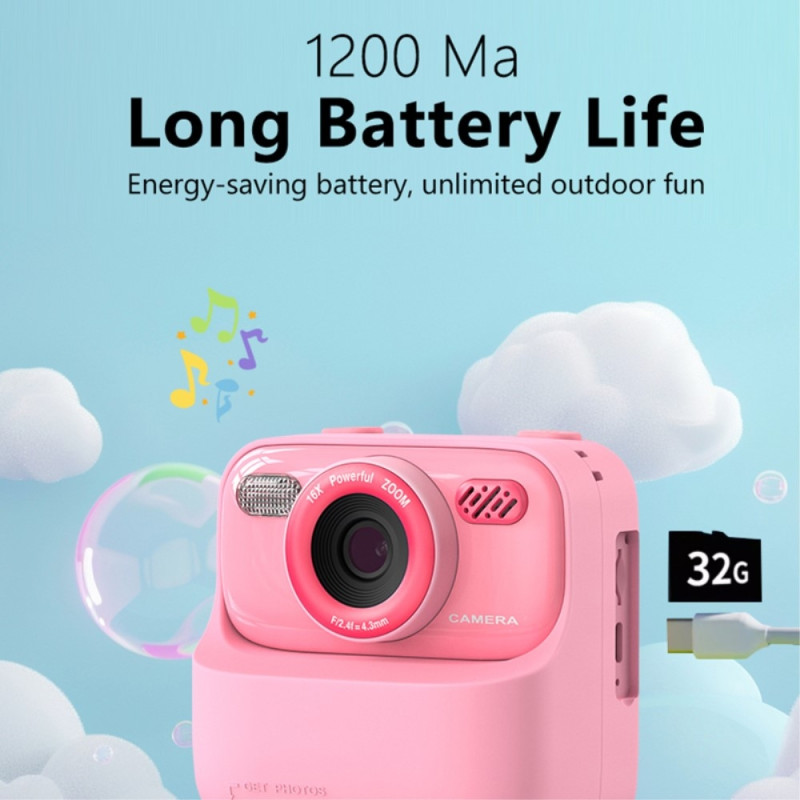 2,4 tuuman näyttö Instant HD - kaksoislinssinen ladattava kamera 32GB - muistikortilla