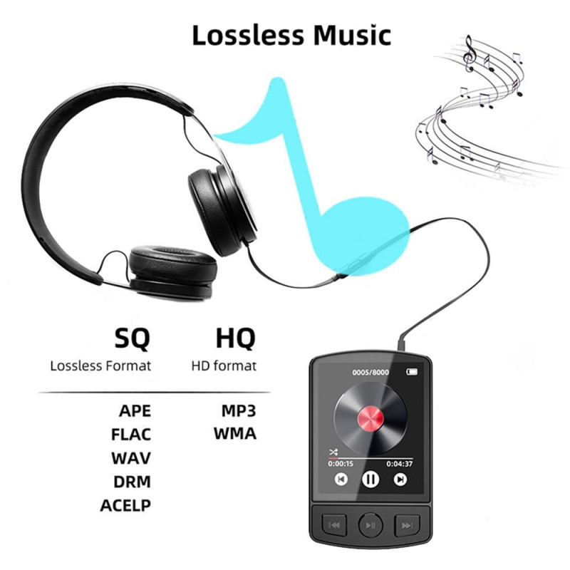 64GB Bluetooth MP3 MP4 musikvideoafspiller FM - radio 1,77 - tommer skærm