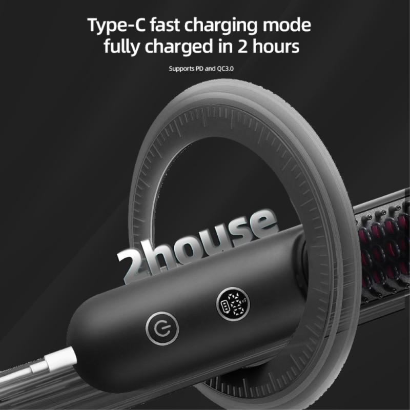 Langaton suoristuskiharrin lämpötilanäyttö Kiharrin hiuskampa