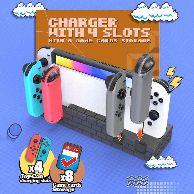 Kompatibel med Nintendo Switch Switch OLED Joy - Con Controller opladningsdock