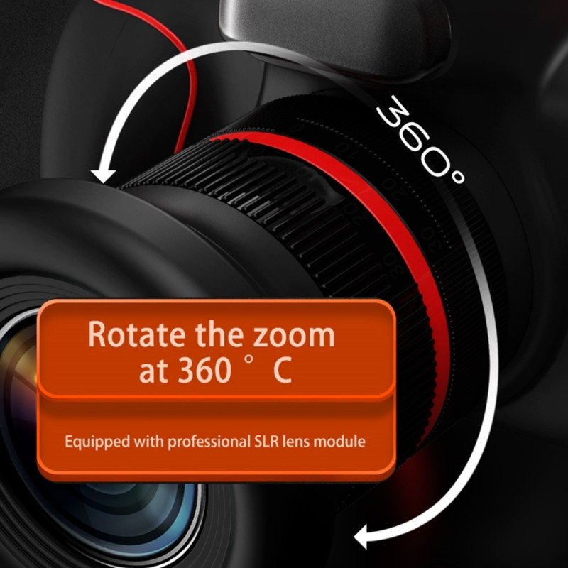 D6PRO 2.4 «Dual Lens Digital Zoom Kamera 4K Videoopptaker+32 GB TF - kort