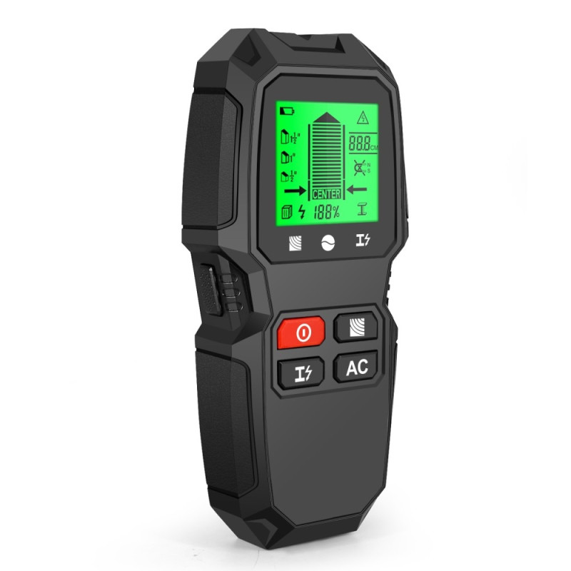 5 in 1 LCD - seinänastaetsin reunan keskipisteen puuvirran metallin AC Live Wire Detector