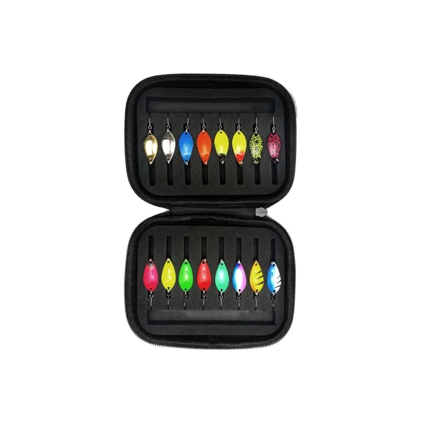 16 stk 2,5g 3,5g 5g Ørredfiskeri Agn Flasher Drag Spinner med opbevaringspose