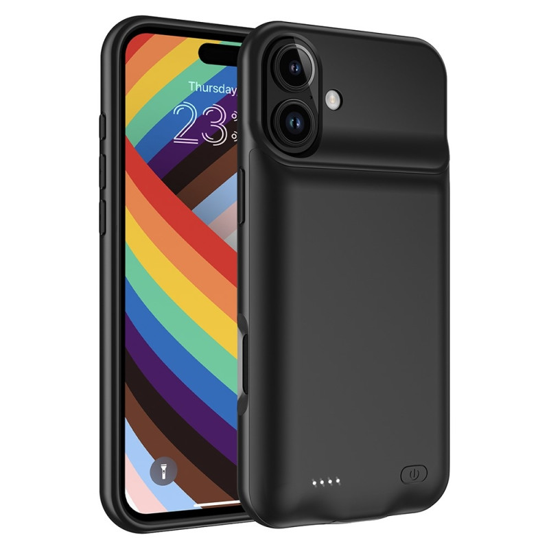 For iPhone 16 Plus 7000mAh oppladbart batterideksel Ladetui Powerbank
