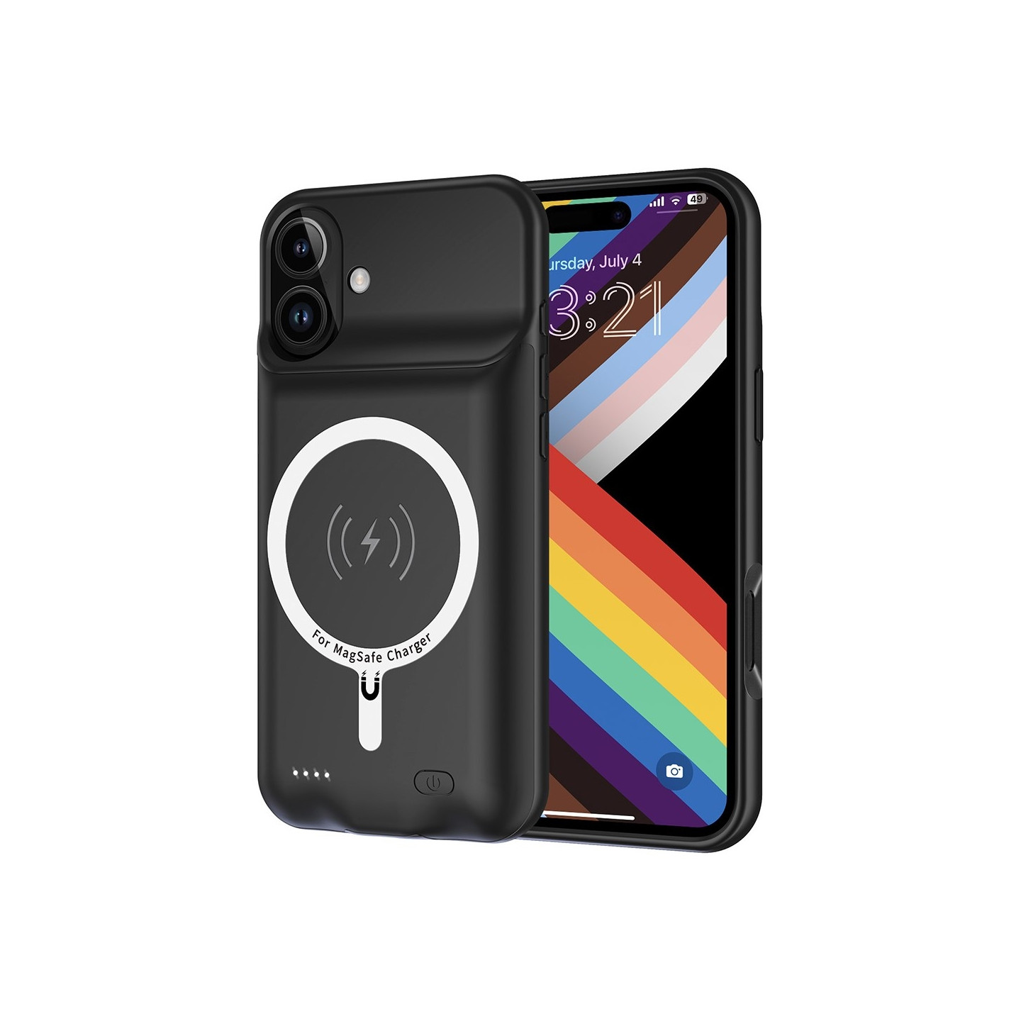 iPhone 16 Plus kannettavalle laturikotelolle 7000 mAh PowerBank, joka on yhteensopiva MagSafen kanssa