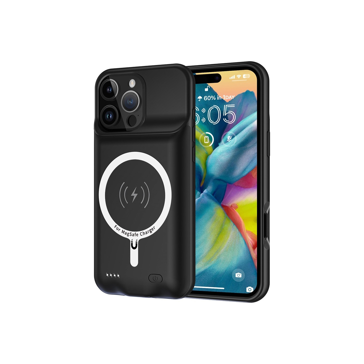 Til iPhone 16 Pro Max bærbart opladertaske 7000mAh PowerBank kompatibel med MagSafe