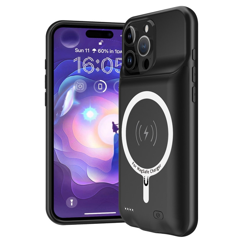 For iPhone 16 Pro Max Portable Charger Case 7000mAh PowerBank compatible with MagSafe