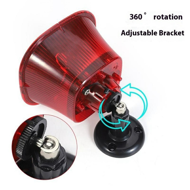 Deterrent Solar Powered Scarecrow Alarm Lamp LED Strobe Fruit Vegetables