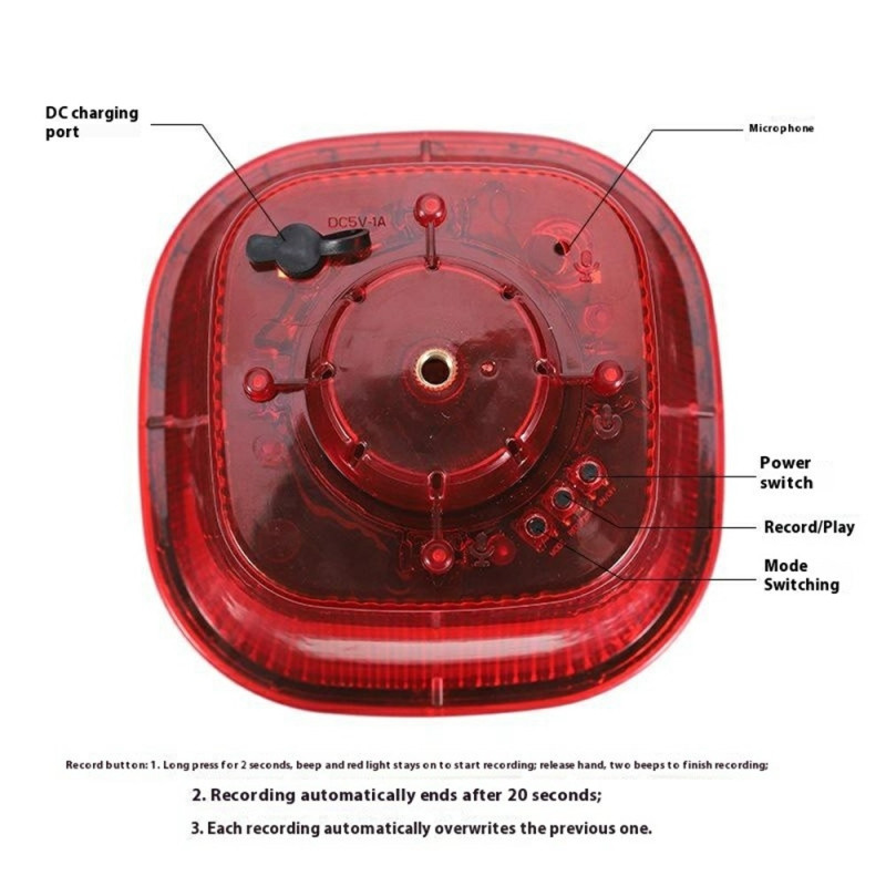 Afskrækkende soldrevet fugleskræmsel alarm lampe LED-strobe frugt grøntsager