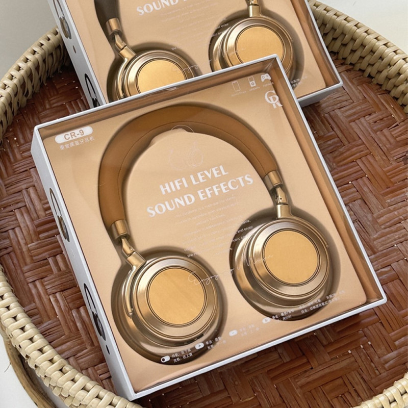 Hifi Trådløst On - Ear Headset Bluetooth Hovedtelefoner Gaming Musik Metal Retro