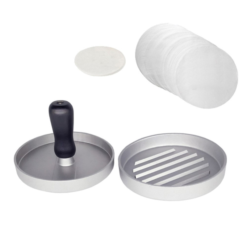 Hamburgerpresse + 100 stk Patty Papers Meat Beef Burger Maker