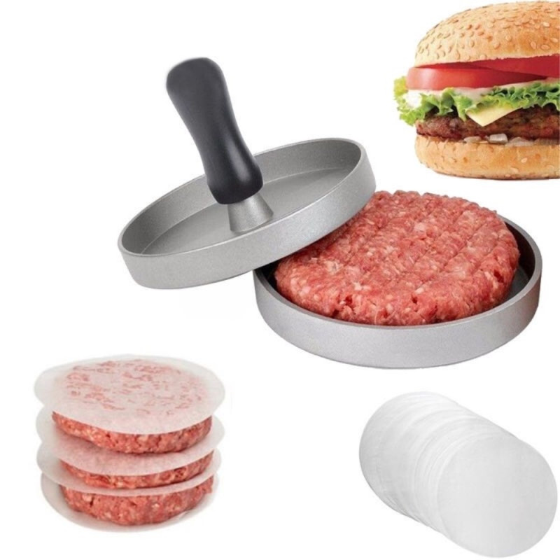Hamburger Press + 100 kpl Patty Papers Meat Beef Burger Maker